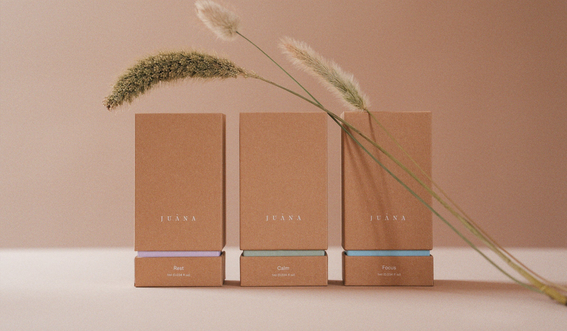 Sustainable elegance: A collection of Juāna cannabis brand products showcased with eco-friendly packaging, embodying a commitment to sustainability.